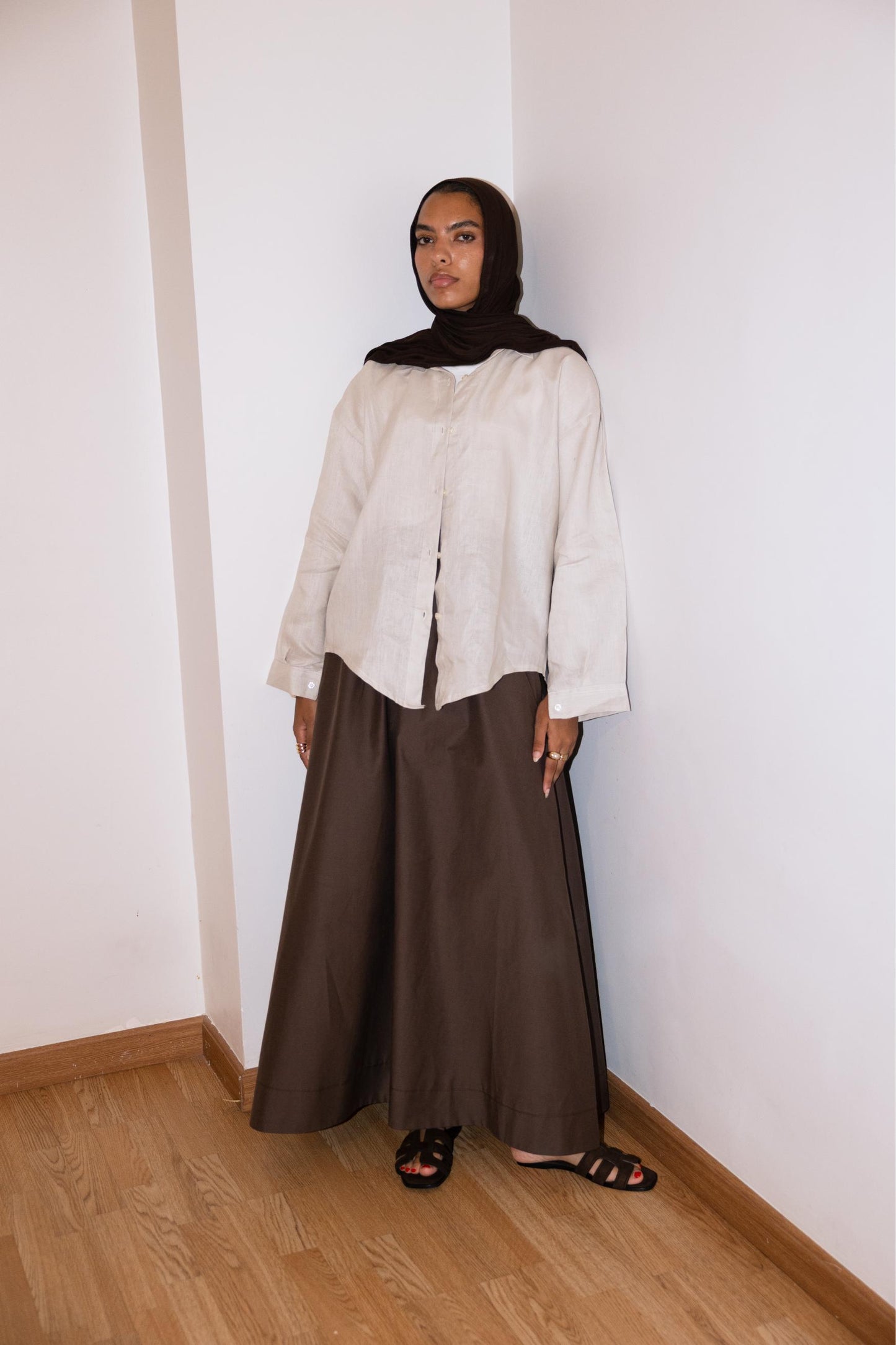 Poplin Skirt In Brown