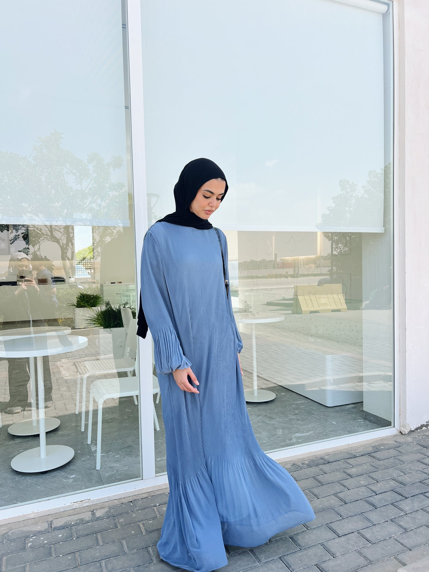 Dreamy Swirl Dress In Baby Blue