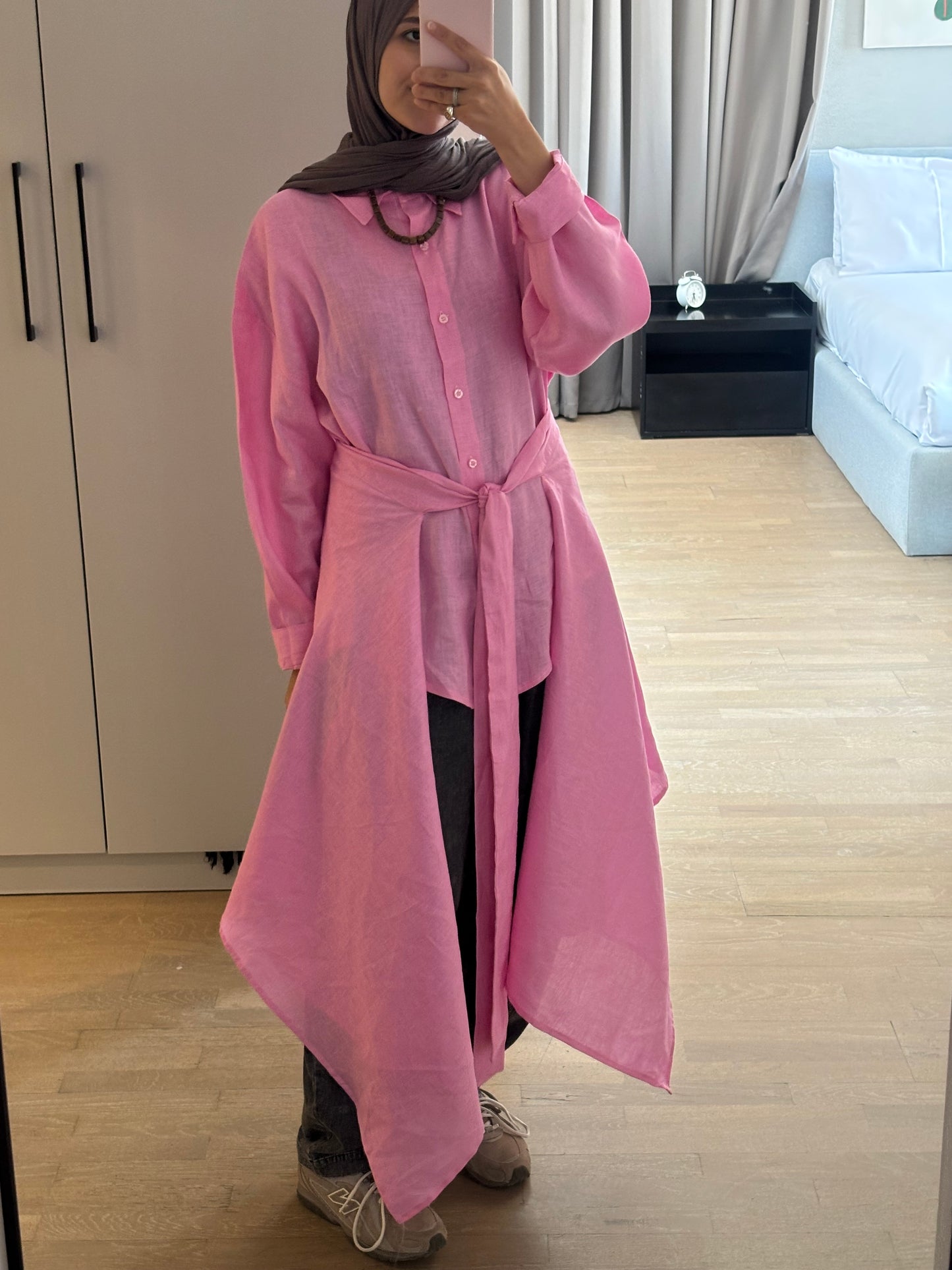 The Petal Pink Wrap Shirt