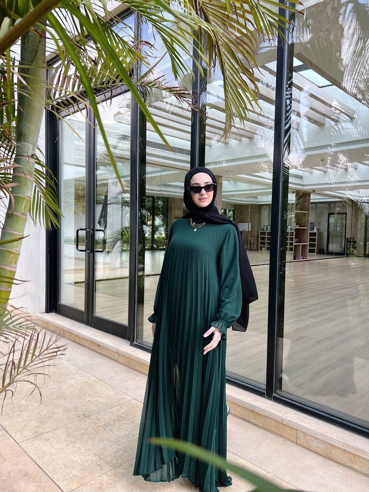 Cloach Pleated Dress In Green