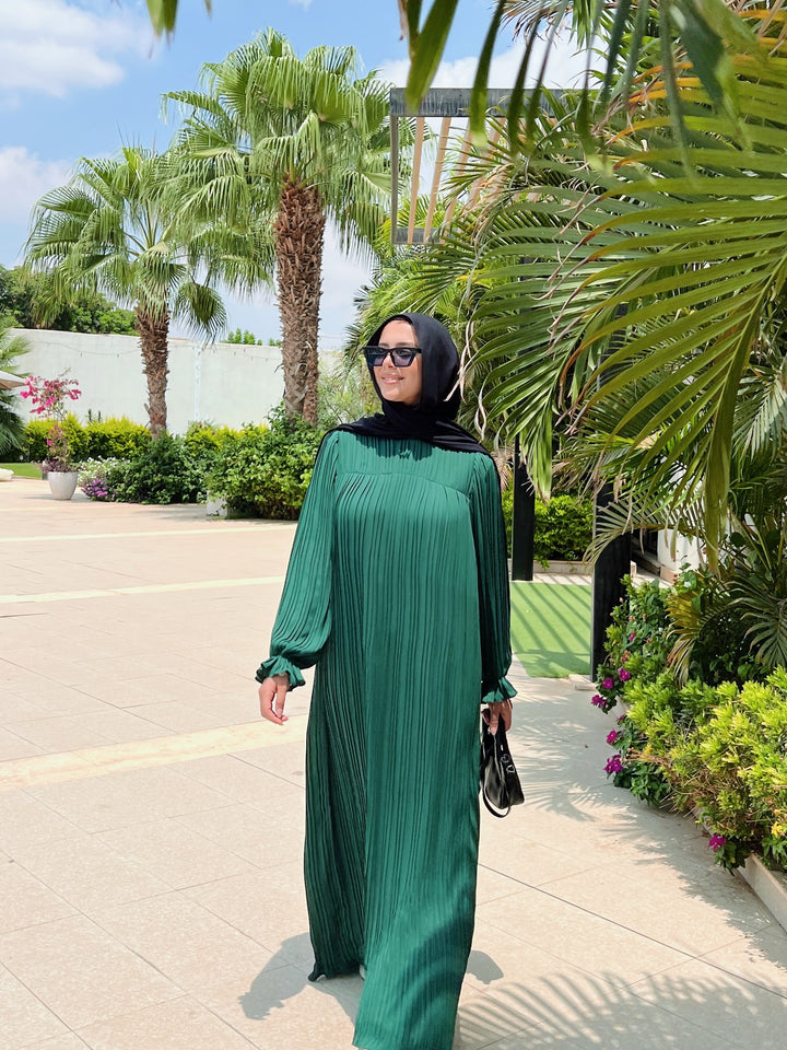Pleated Dress In Green