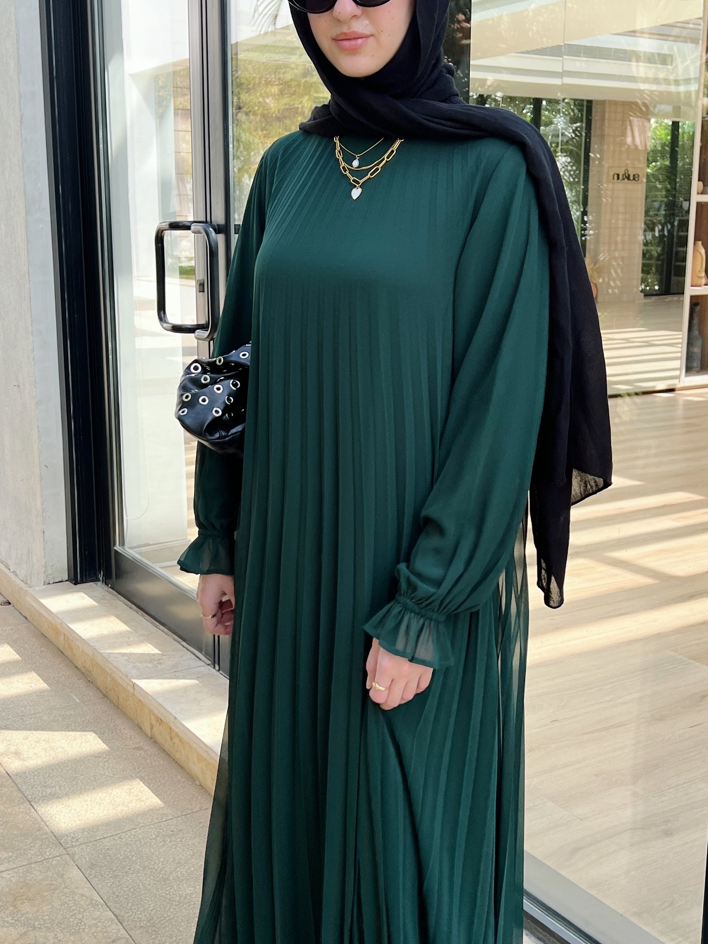 Cloach Pleated Dress In Green