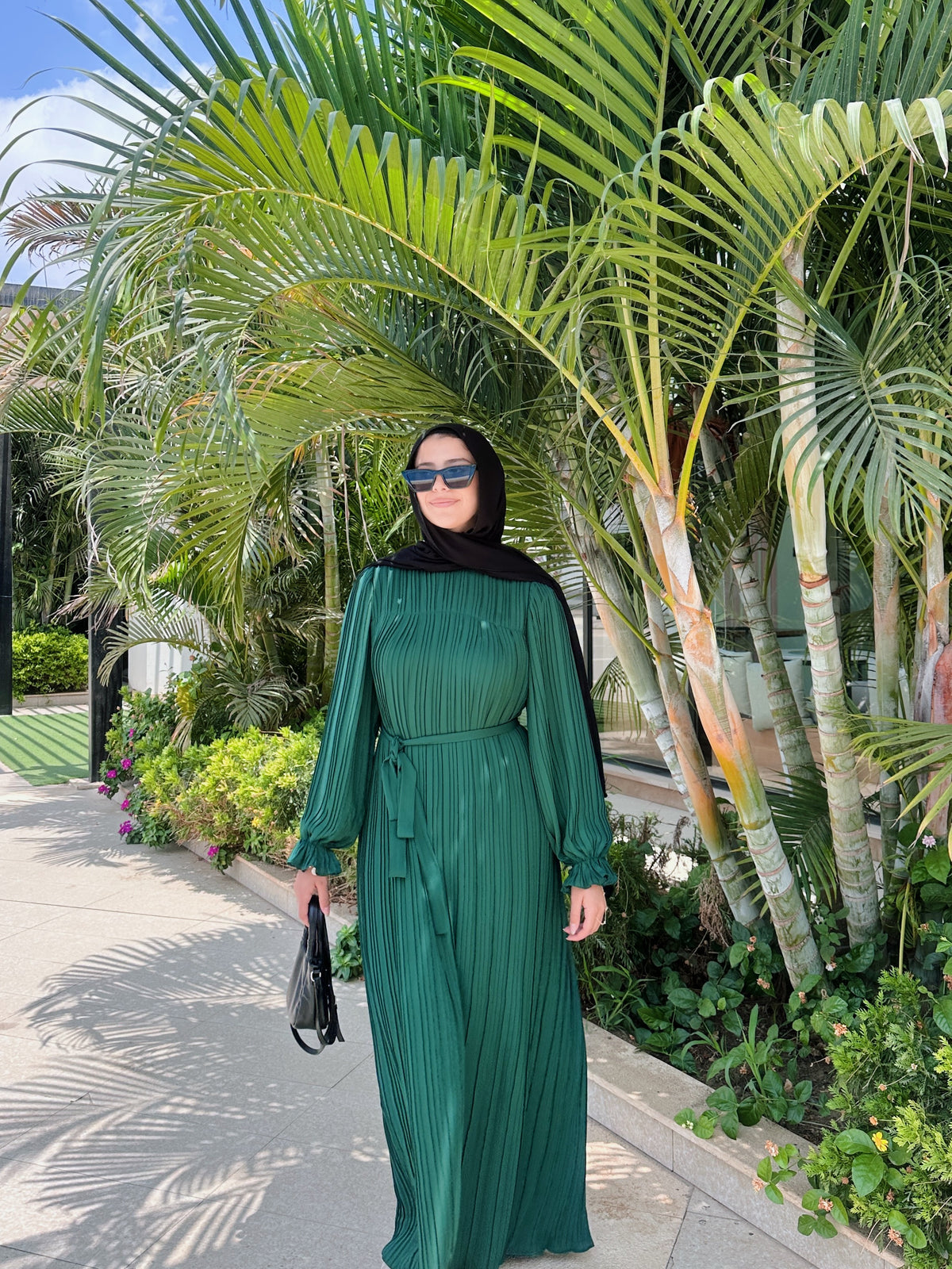 Pleated Dress In Green