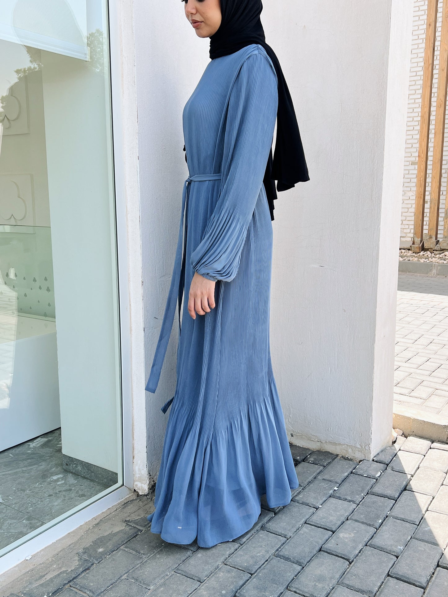 Dreamy Swirl Dress In Baby Blue