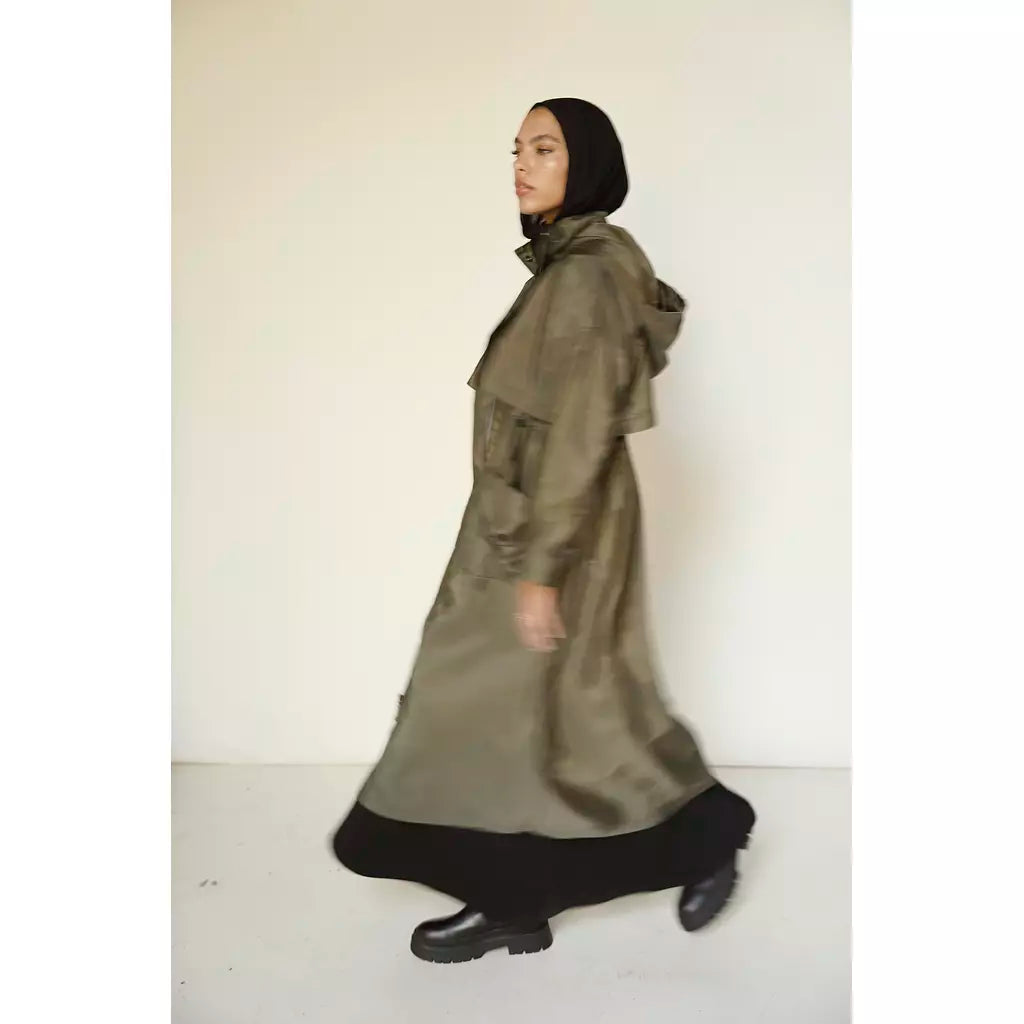 Waterproof Trench Coat in Olive