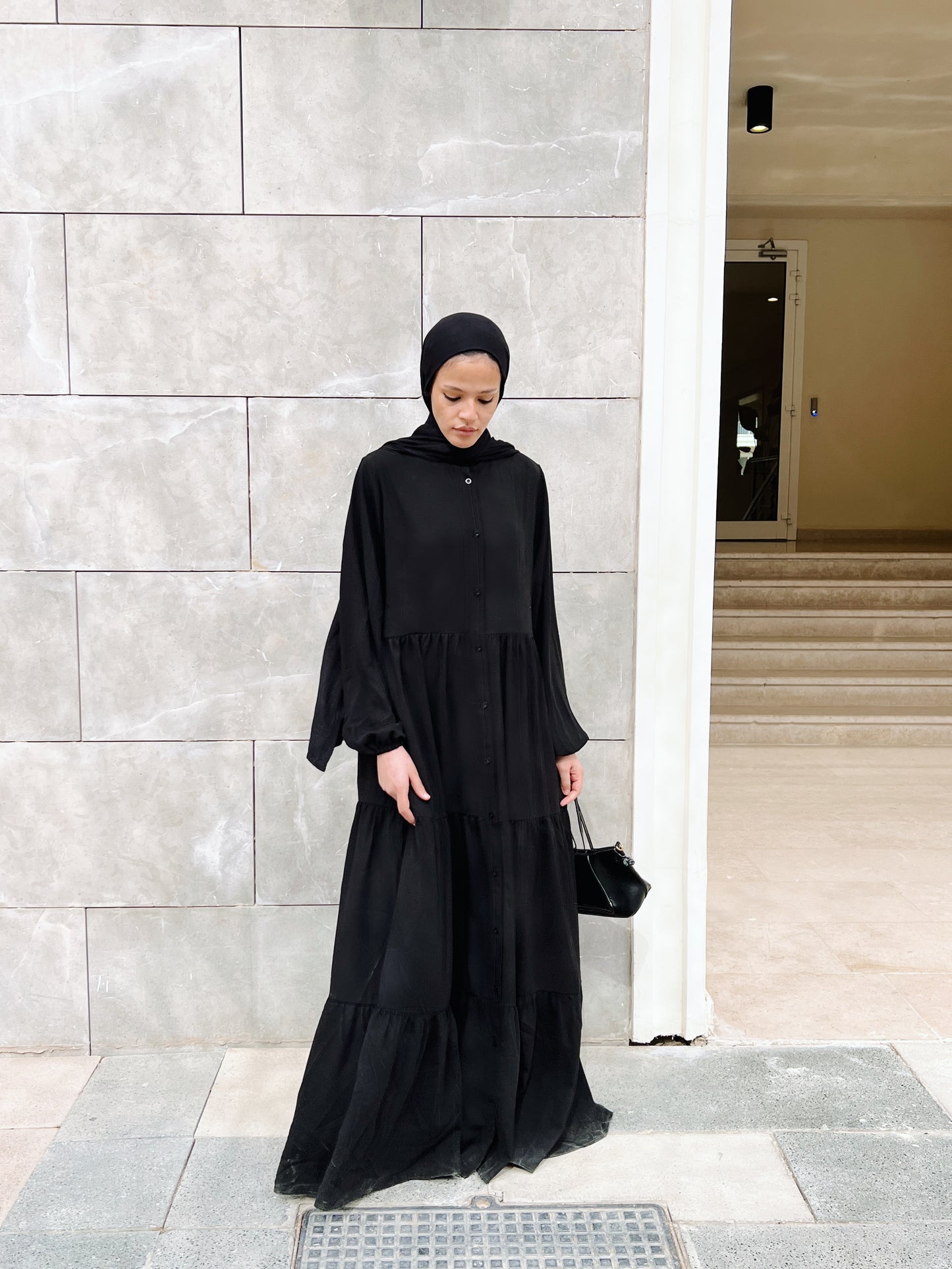 Layered buttoned Abaya