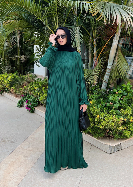 Pleated Dress In Green