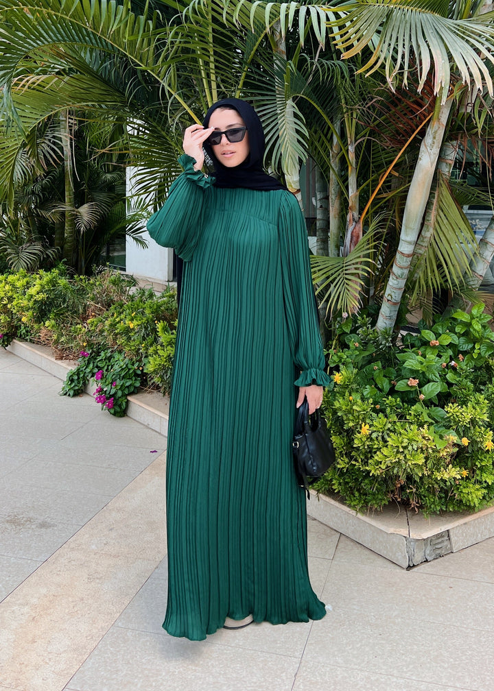 Pleated Dress In Green
