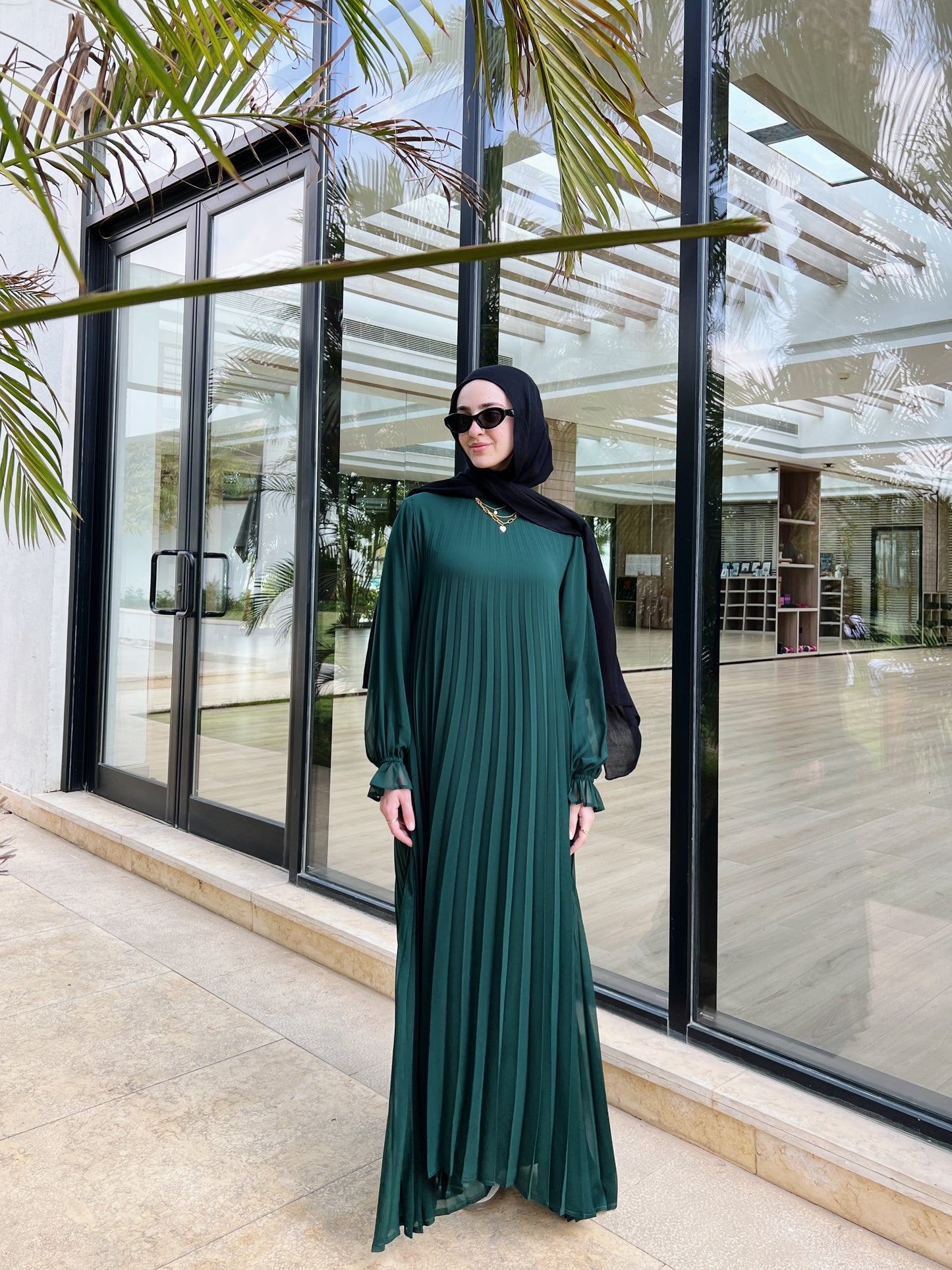 Cloach Pleated Dress In Green