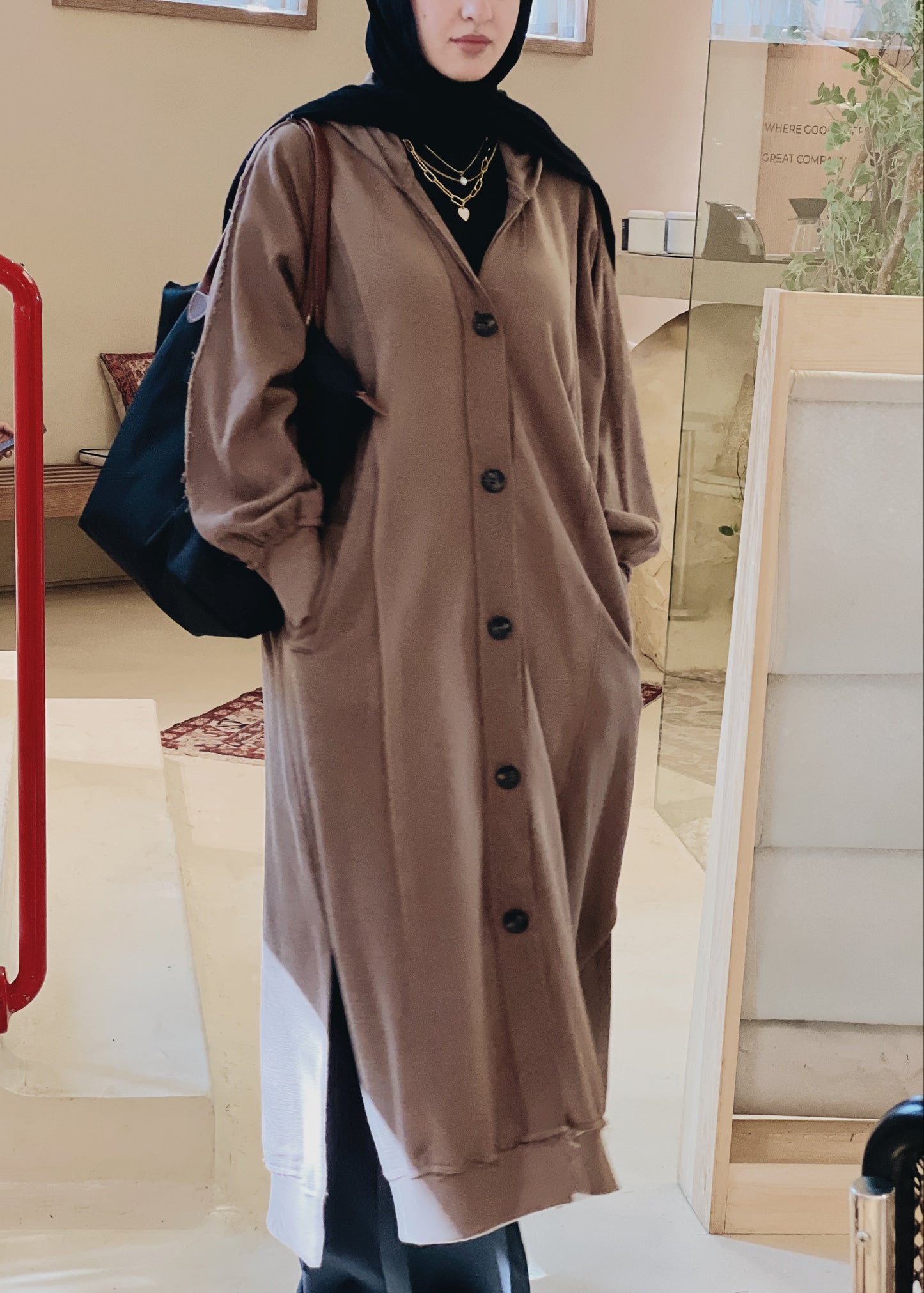 Snuggle Cardigan in Taupe Brown