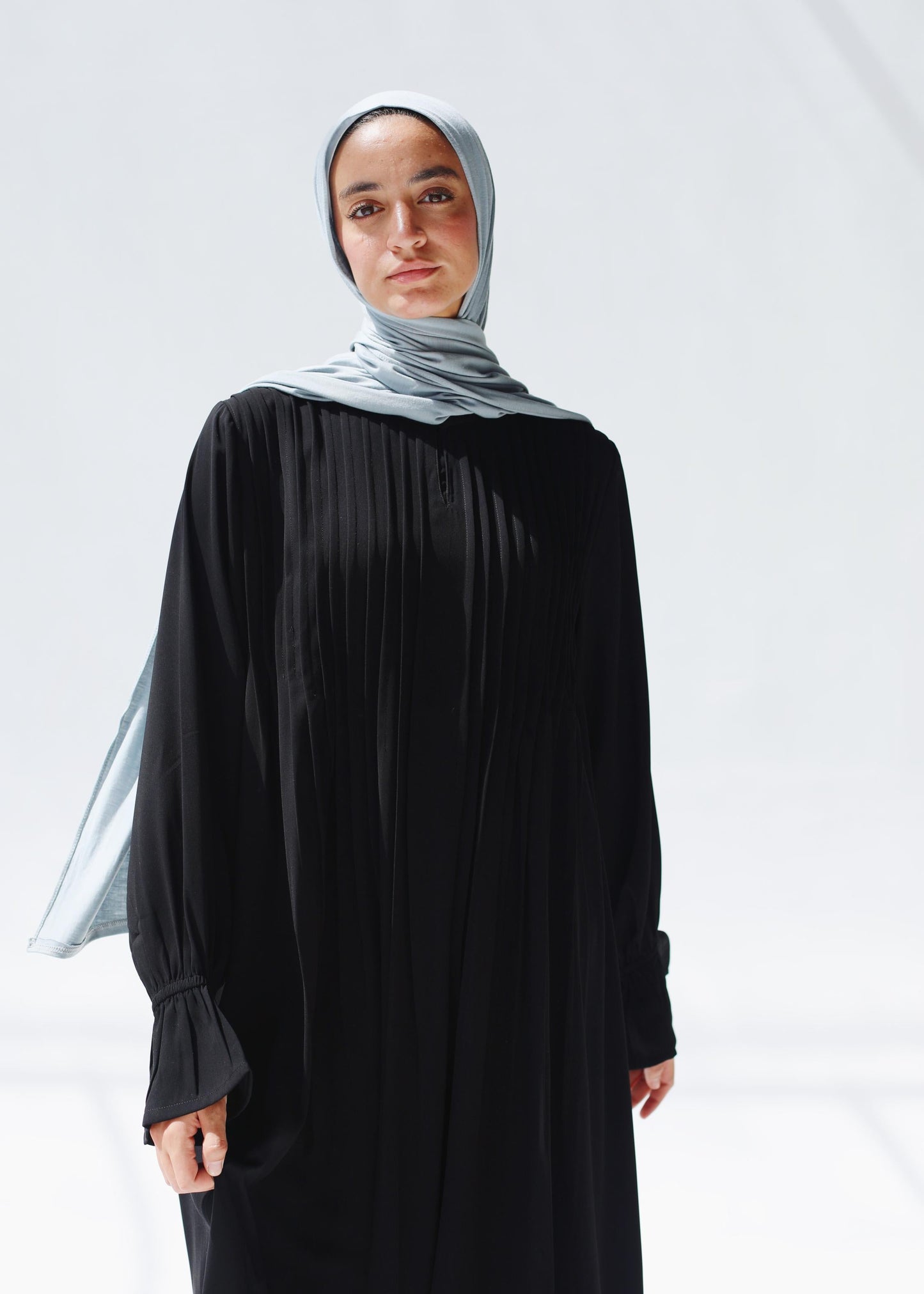 Front Pleated Abaya Dress