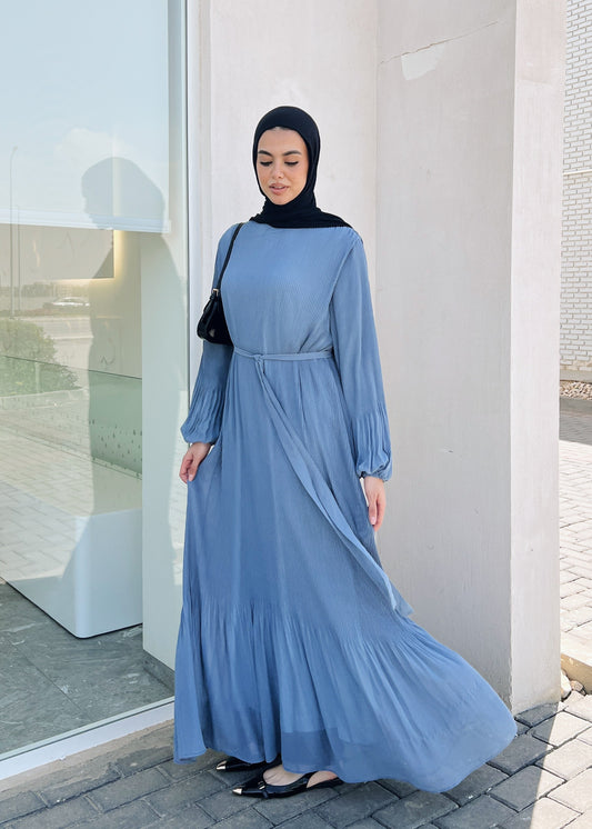 Dreamy Swirl Dress In Baby Blue