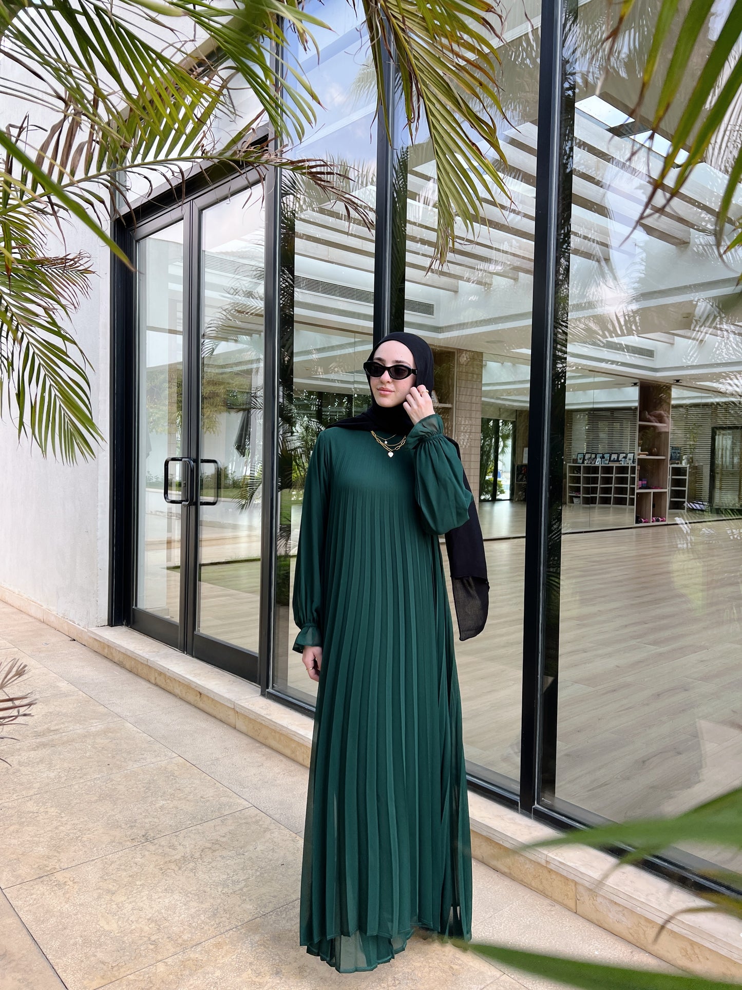 Cloach Pleated Dress In Green