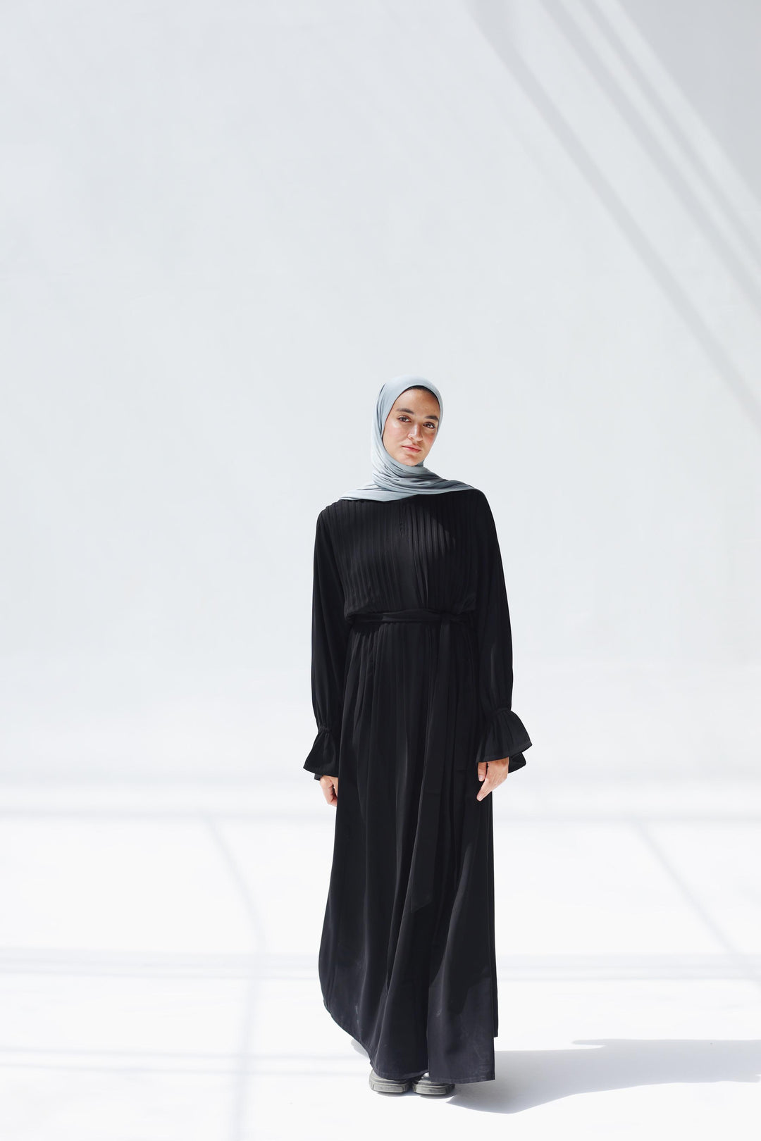 Front Pleated Abaya Dress