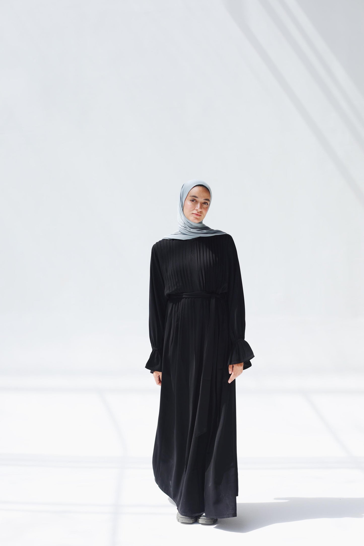 Front Pleated Abaya Dress