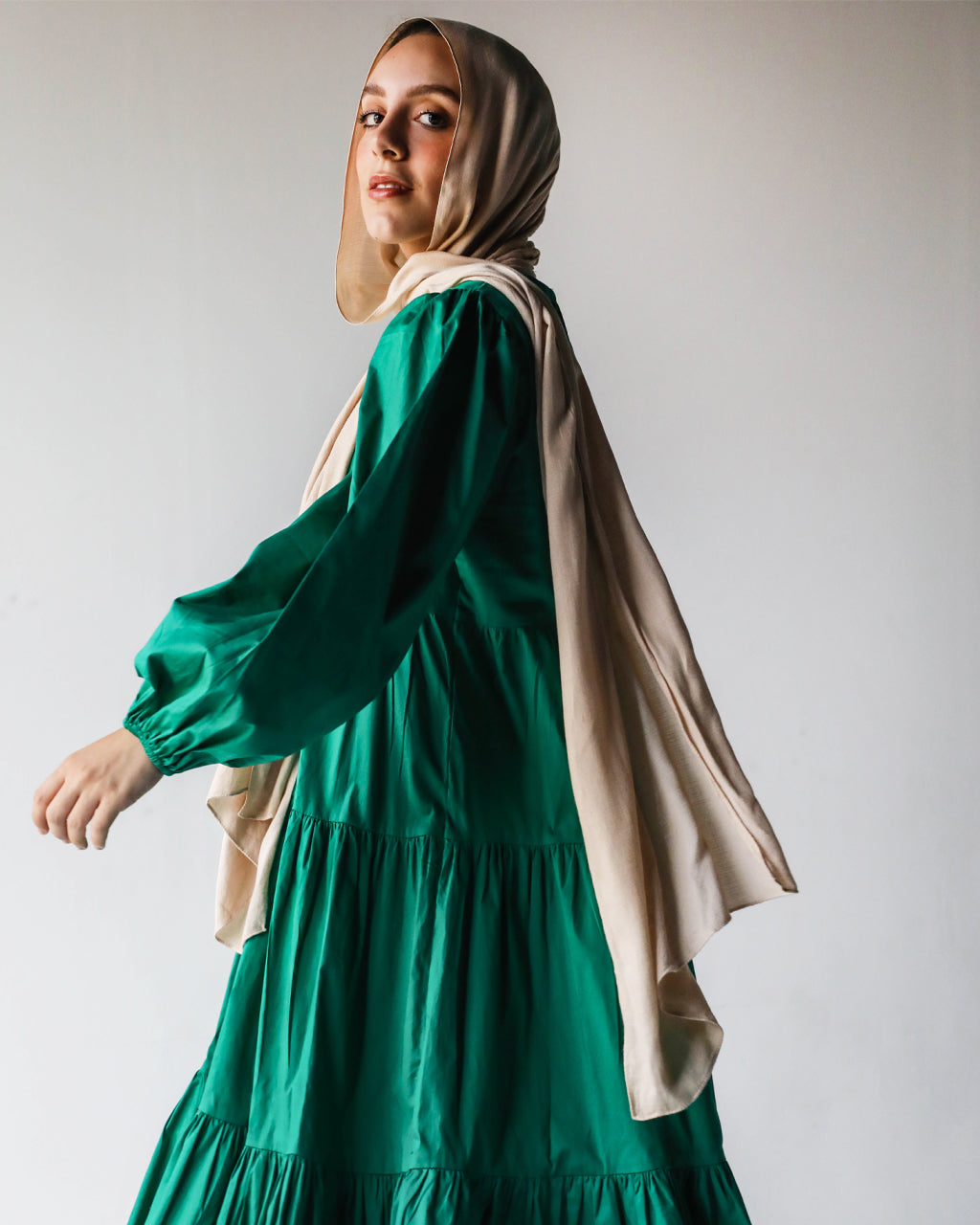 Poplin Gypsy Dress Green