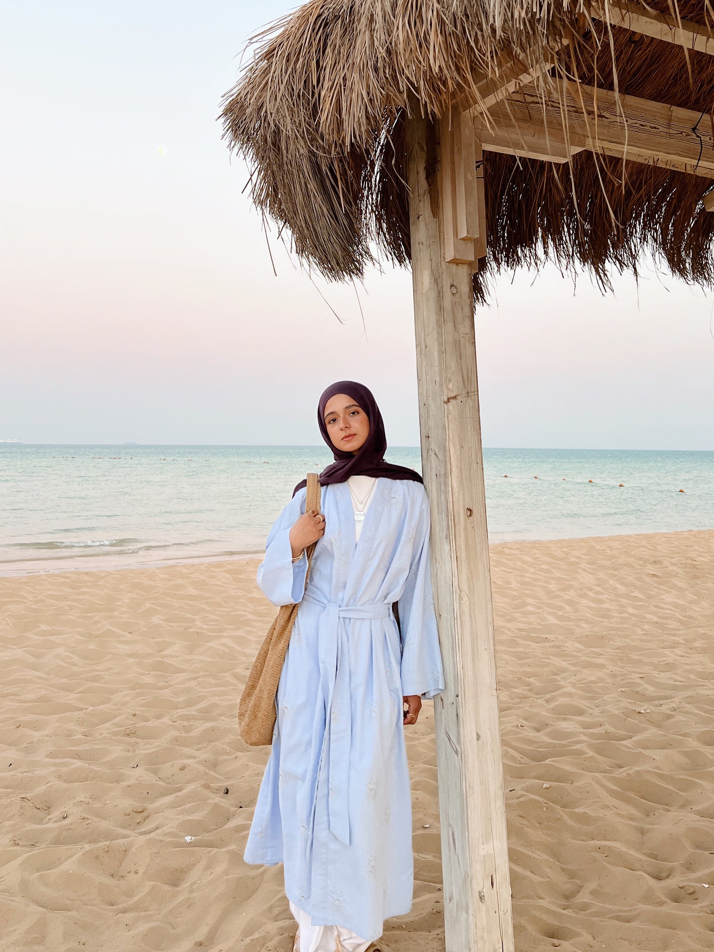 Embroidered Serenity cardigan Sky Blue