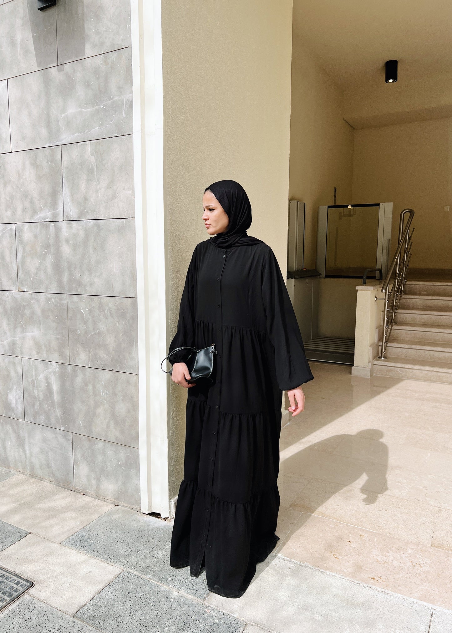 Layered buttoned Abaya