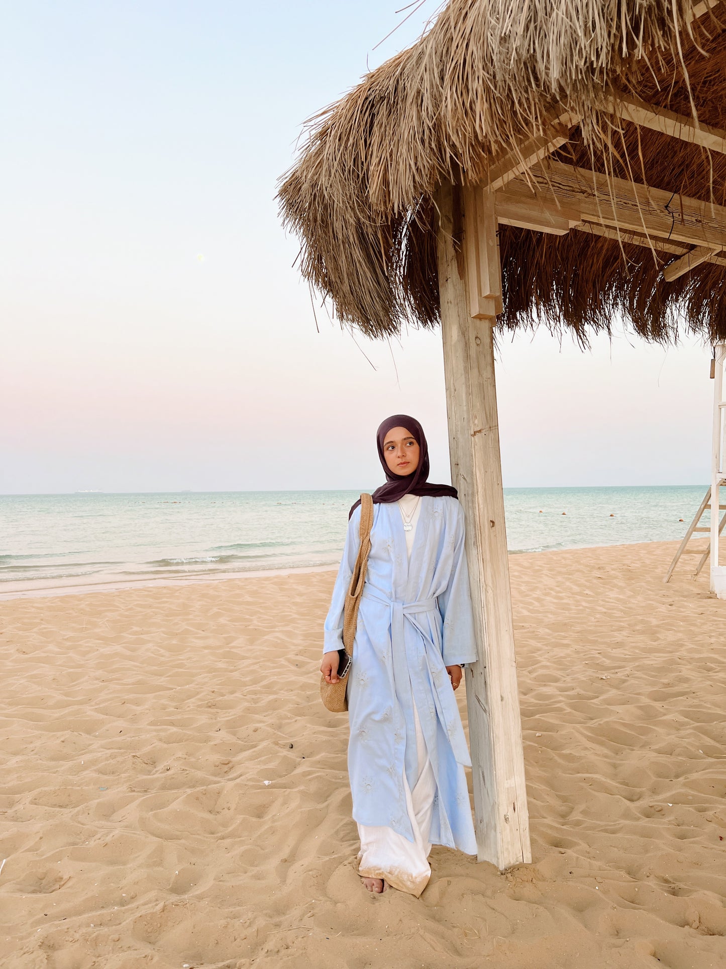 Embroidered Serenity cardigan Sky Blue