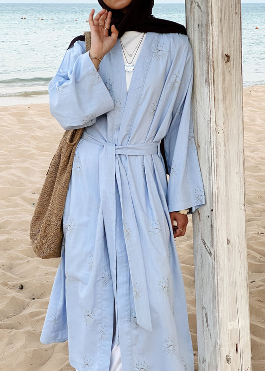 Embroidered Serenity cardigan Sky Blue