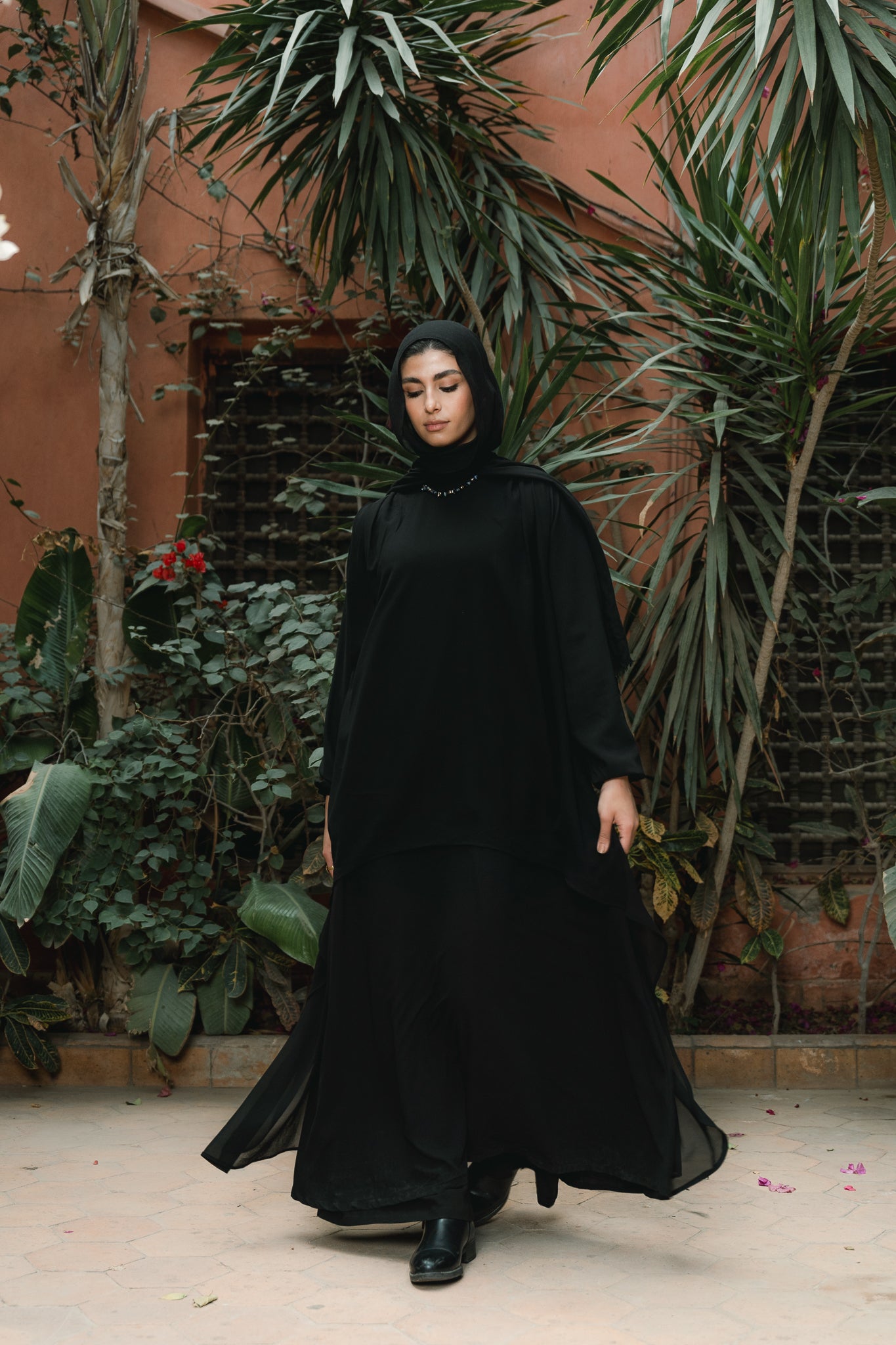 High Low Solid Abaya