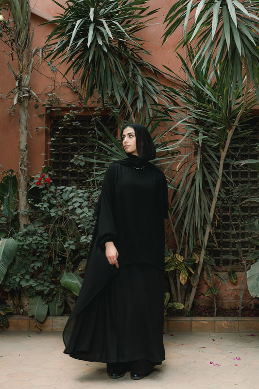 High Low Solid Abaya