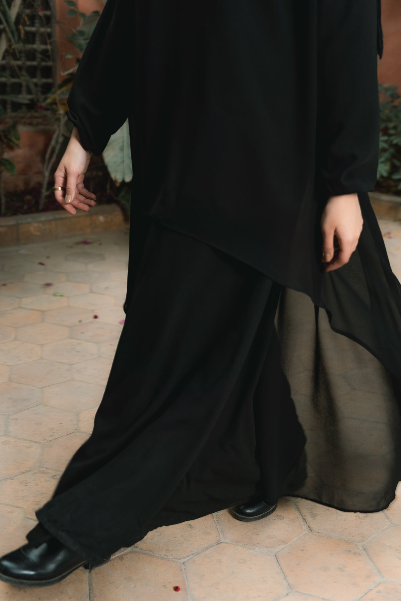 High Low Solid Abaya