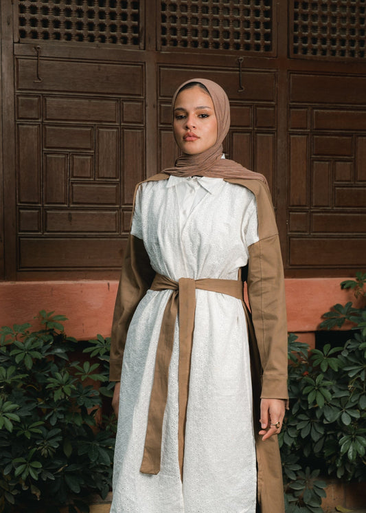 Contrast Overlay Trench Shirt