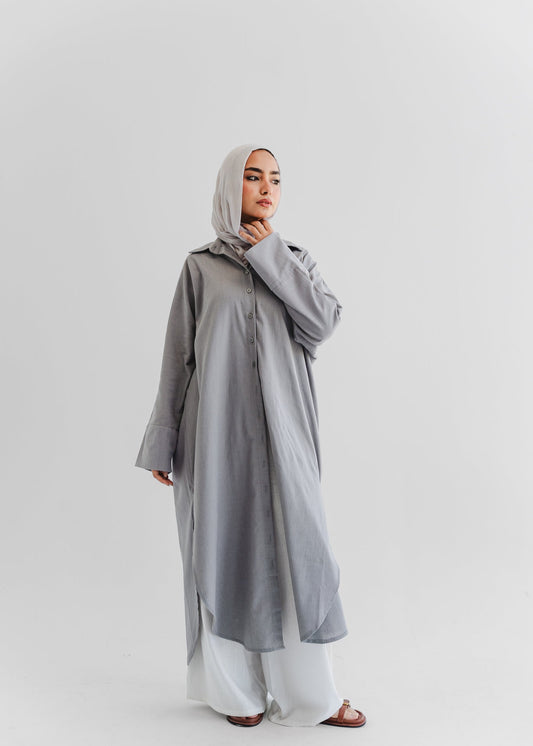 The Bayside Shirt In Cloud Gray