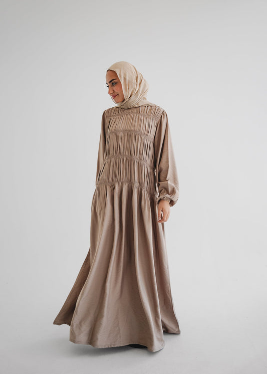 Latte Soft Gather Dress