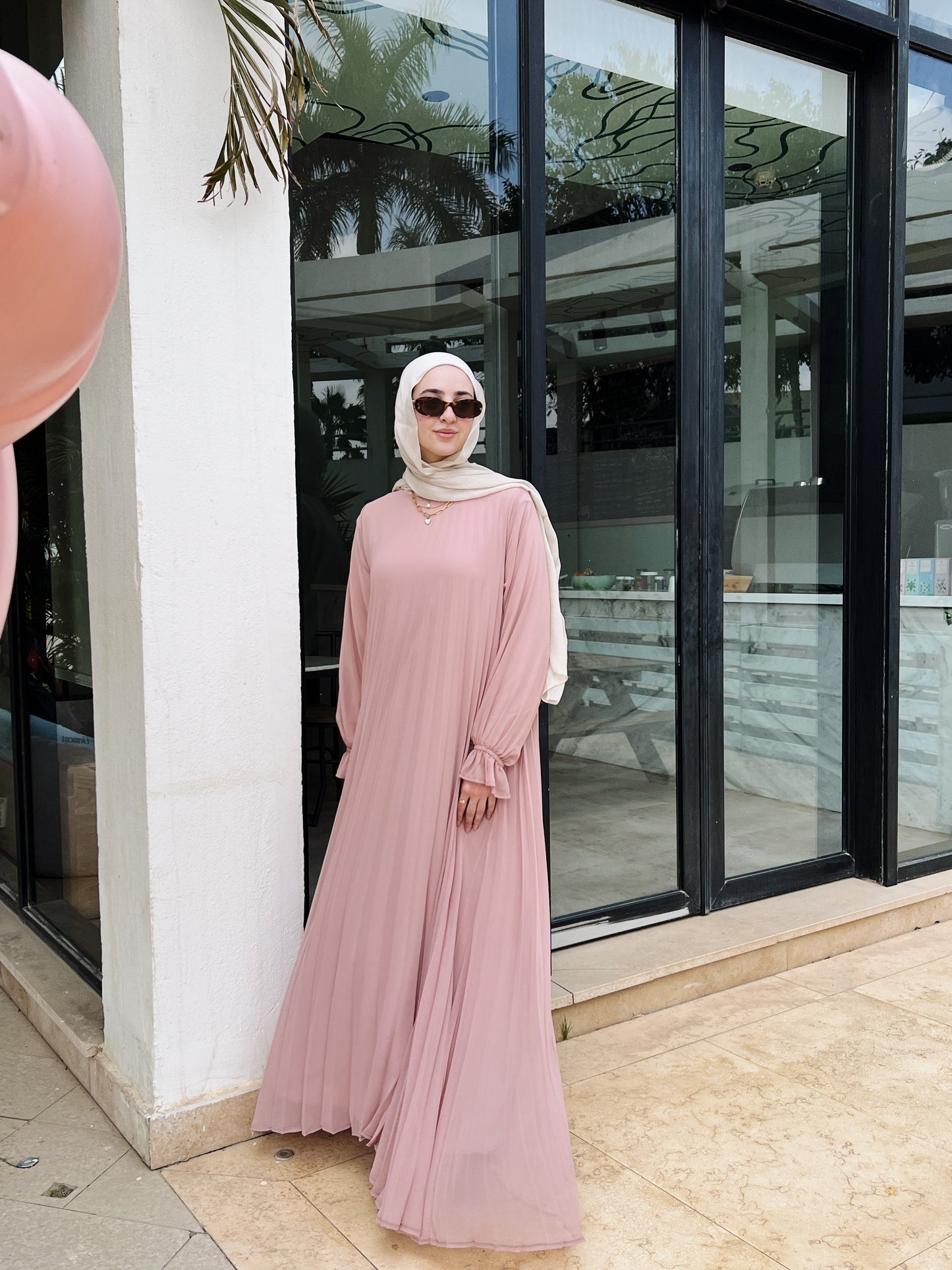 Cloach Pleated Dress In Pink