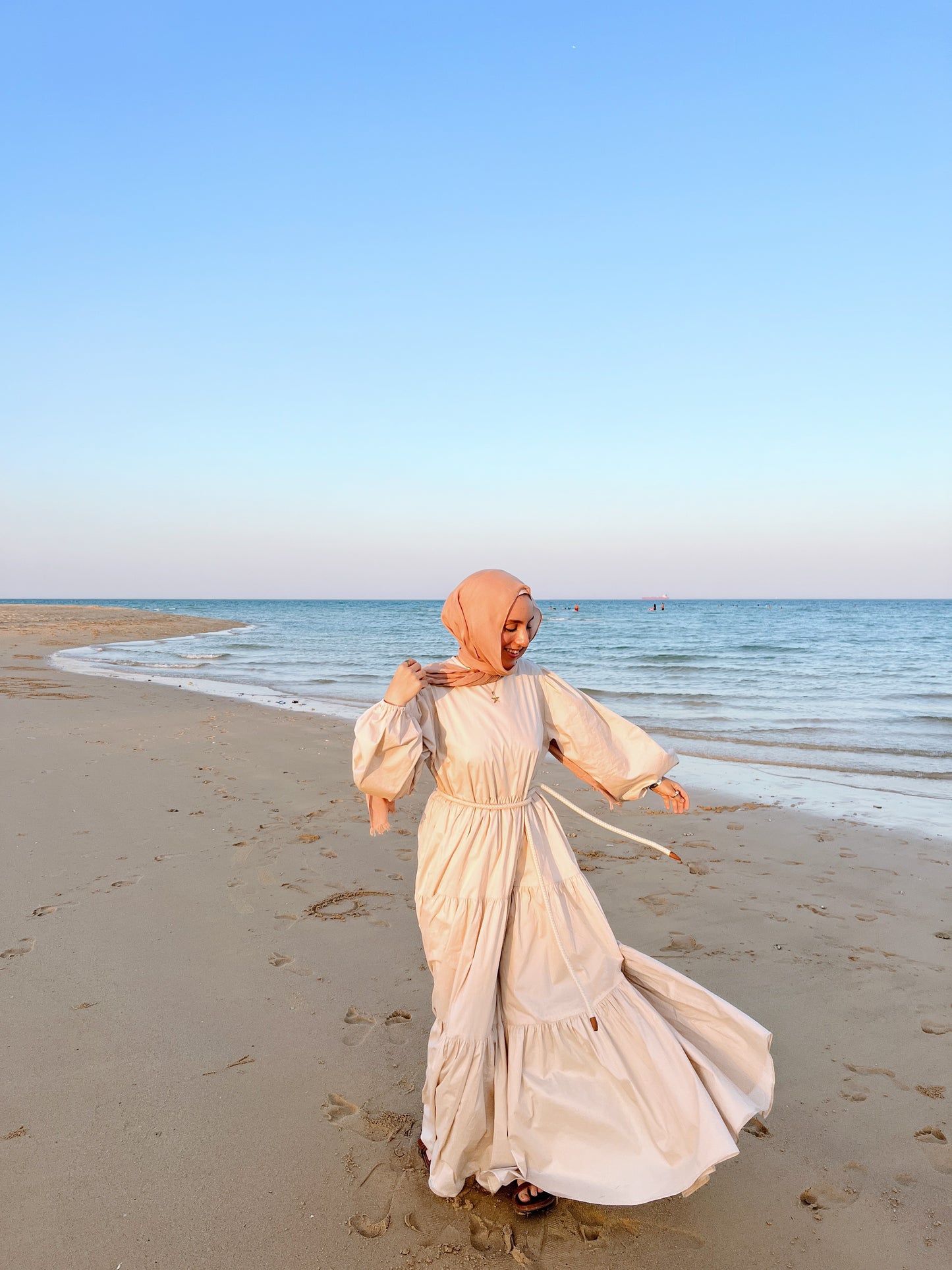 Poplin Gypsy Dress cream