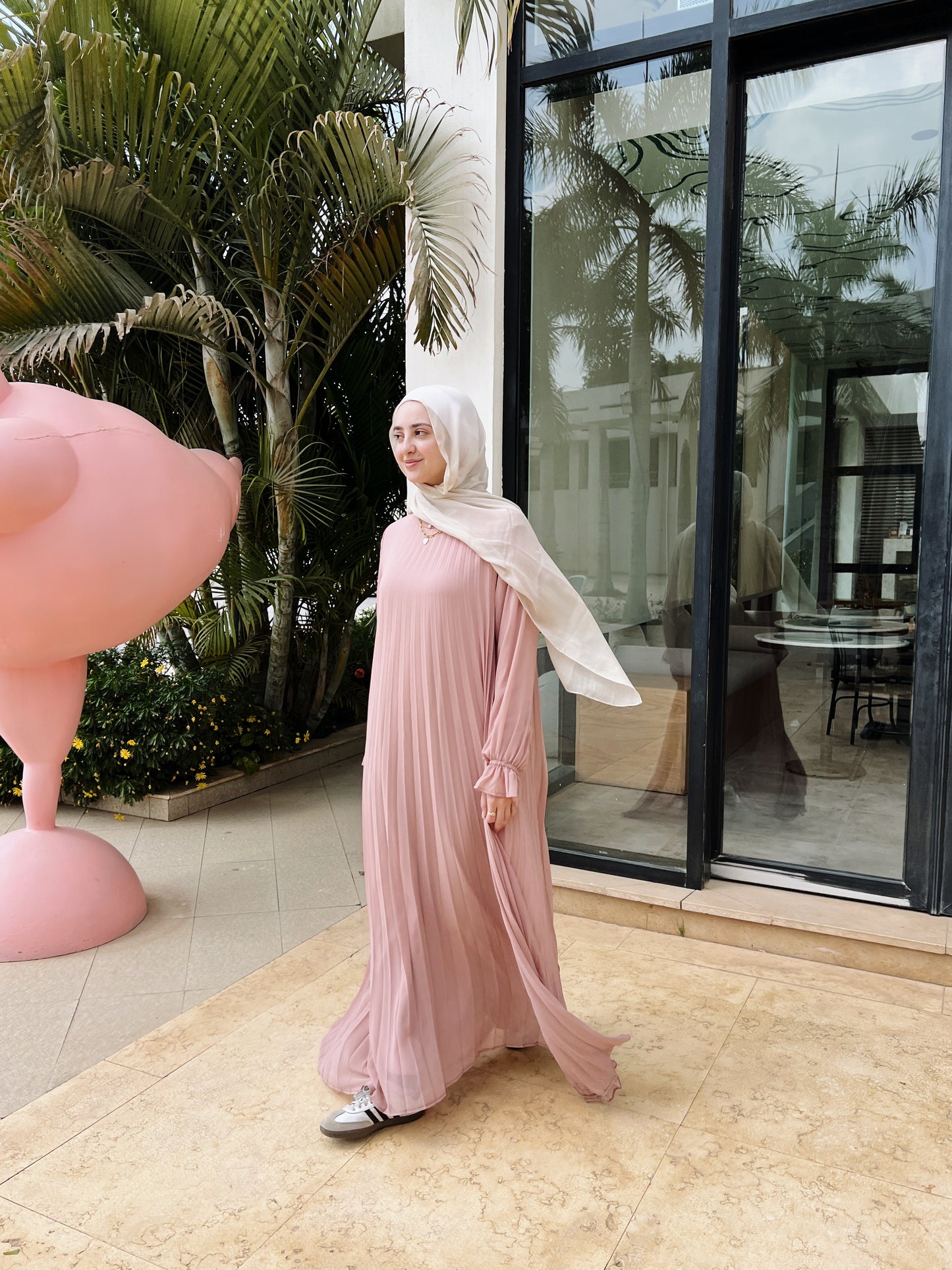 Cloach Pleated Dress In Pink