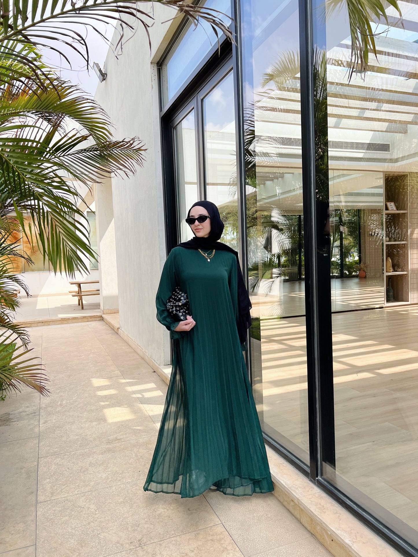 Cloach Pleated Dress In Green