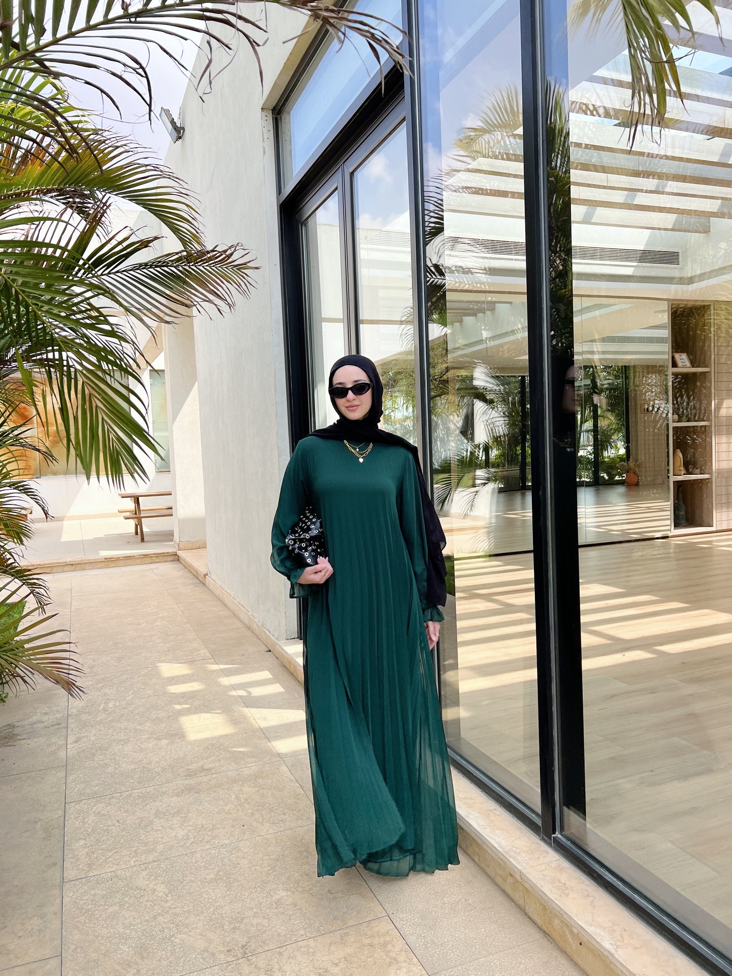 Cloach Pleated Dress In Green