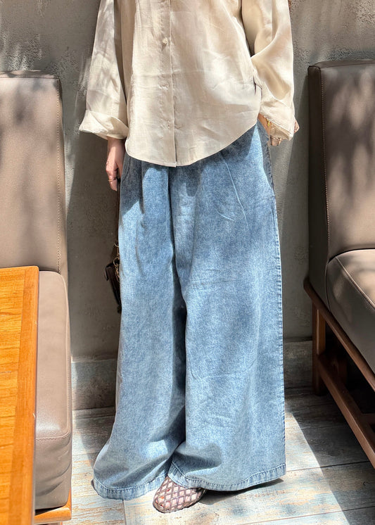 Wide Leg Light Denim Pants