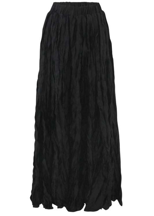 Crinckled satin Skirt In Black