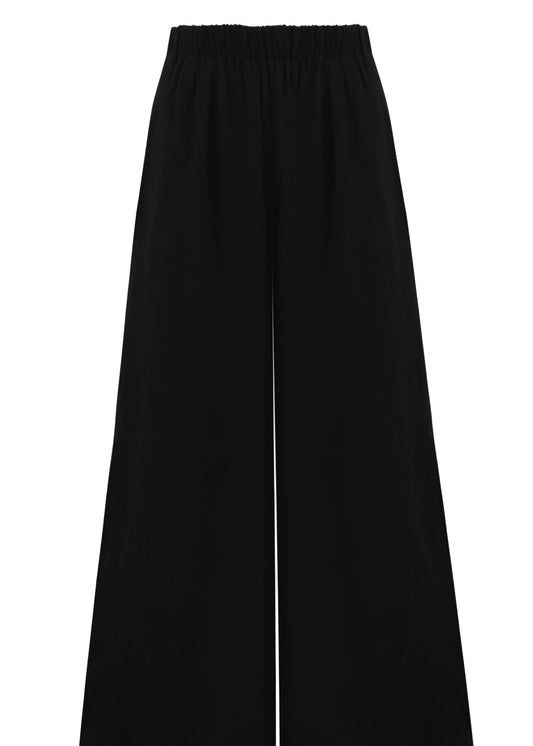 Linen Black Wide Leg Pants