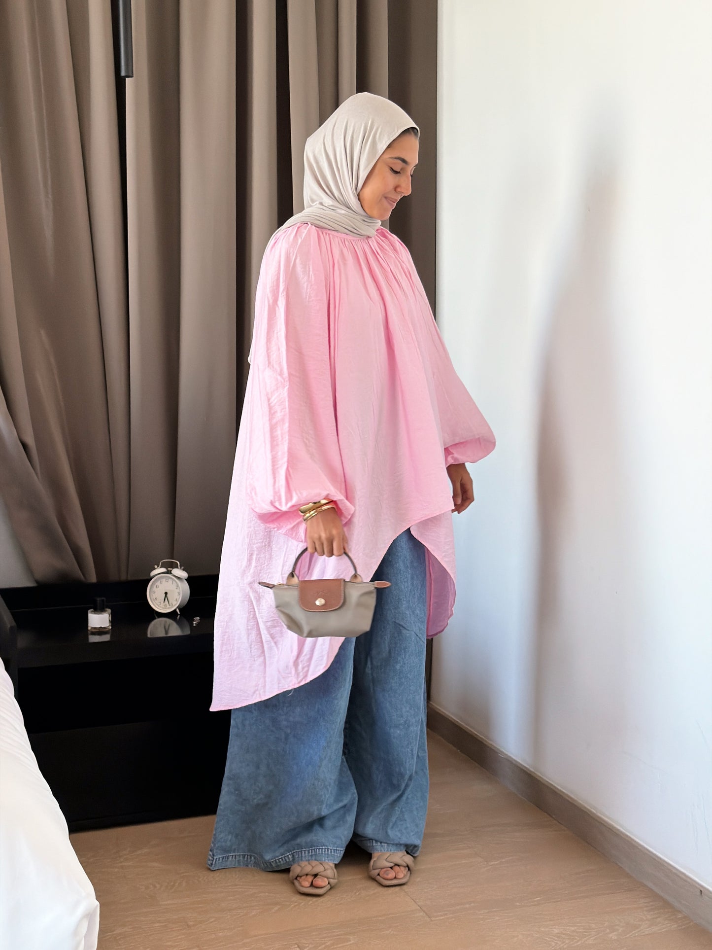 The Balloon Cloud Top in Soft Pink