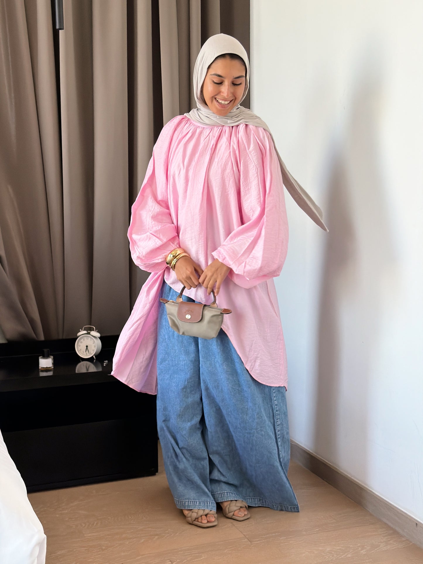 The Balloon Cloud Top in Soft Pink