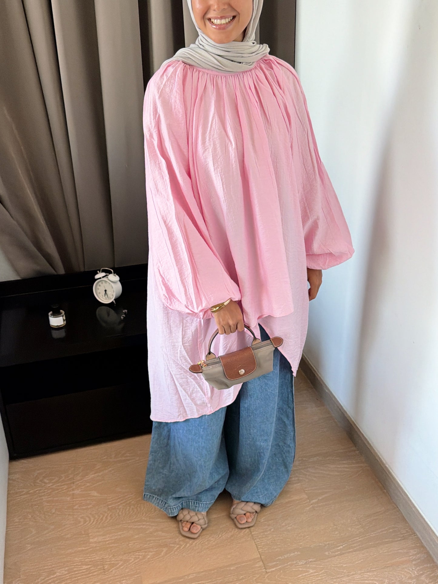 The Balloon Cloud Top in Soft Pink