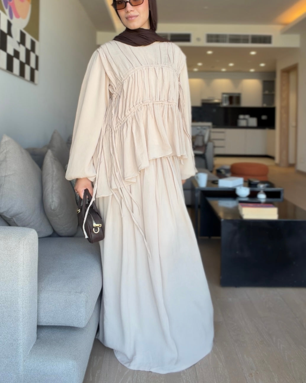 The Drape Flow Set In Beige