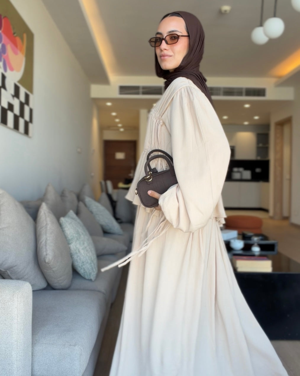 The Drape Flow Set In Beige