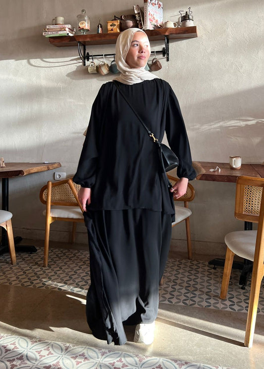 High Low Solid Abaya