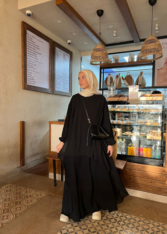 High Low Solid Abaya
