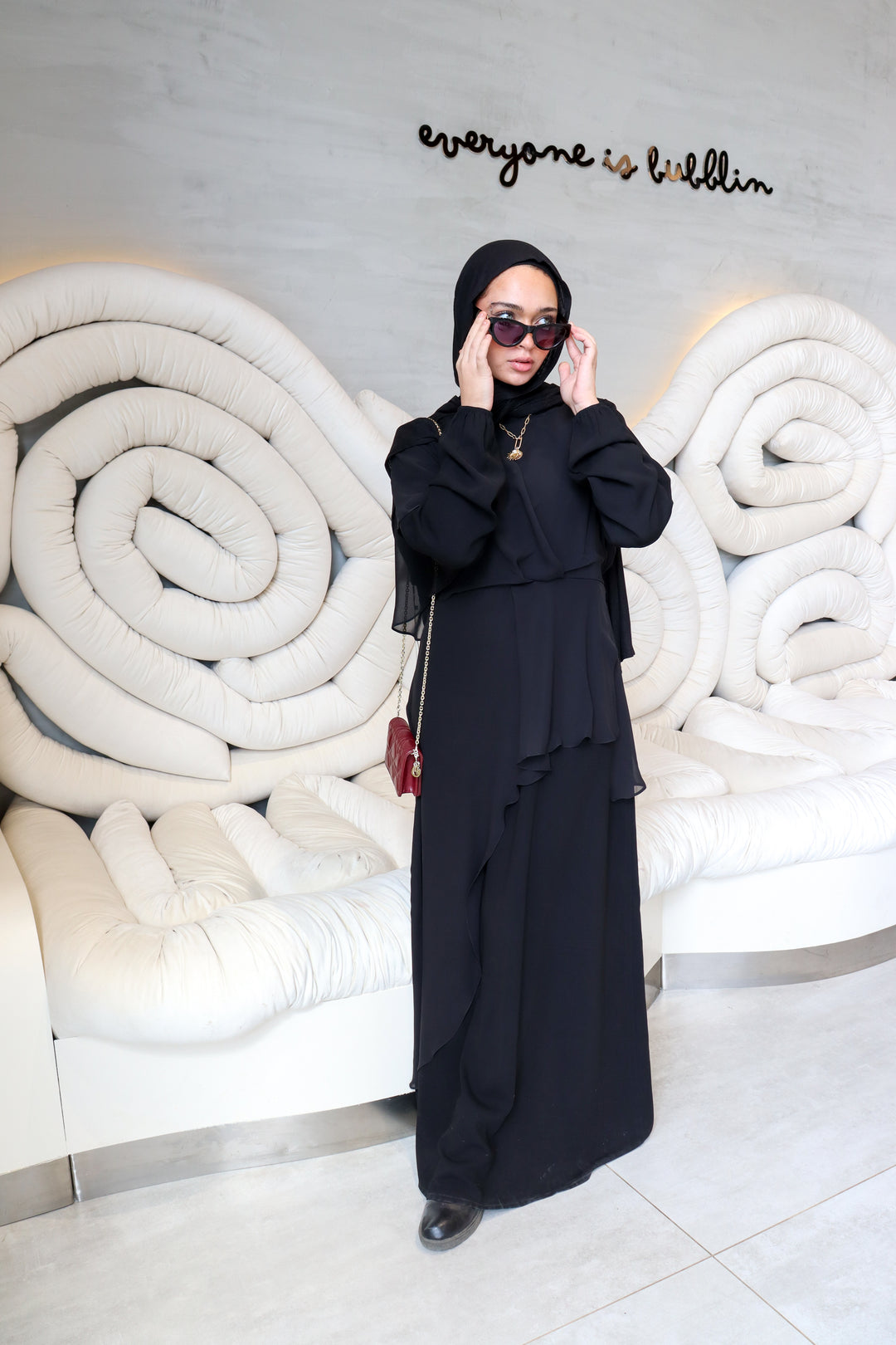 Chiffon Overlay Abaya