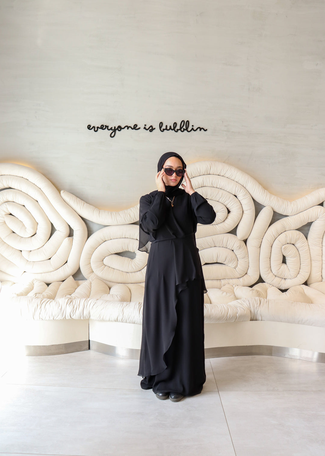 Chiffon Overlay Abaya