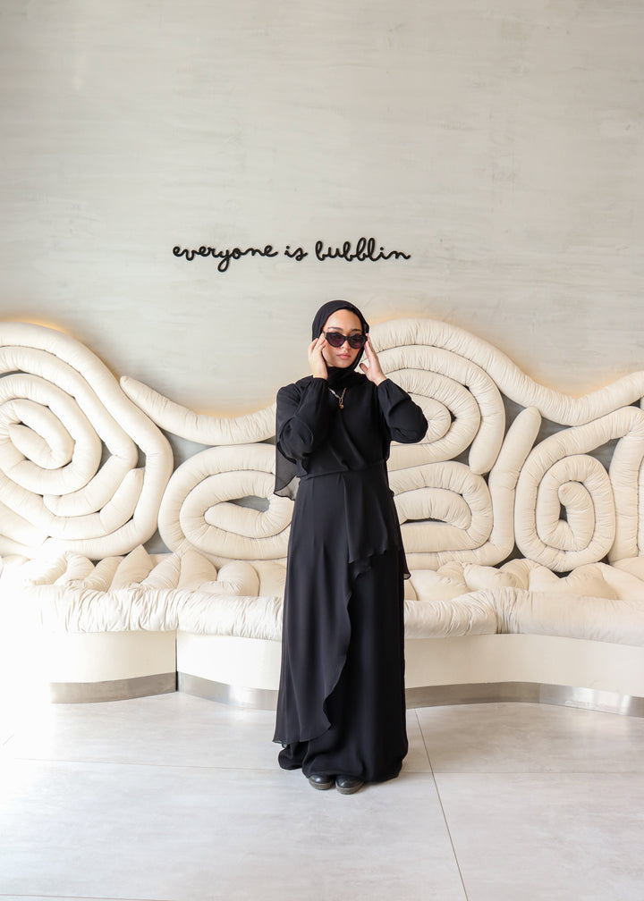Chiffon Overlay Abaya