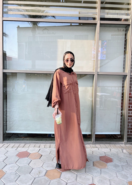 Basic Crepe Shirt In Brick