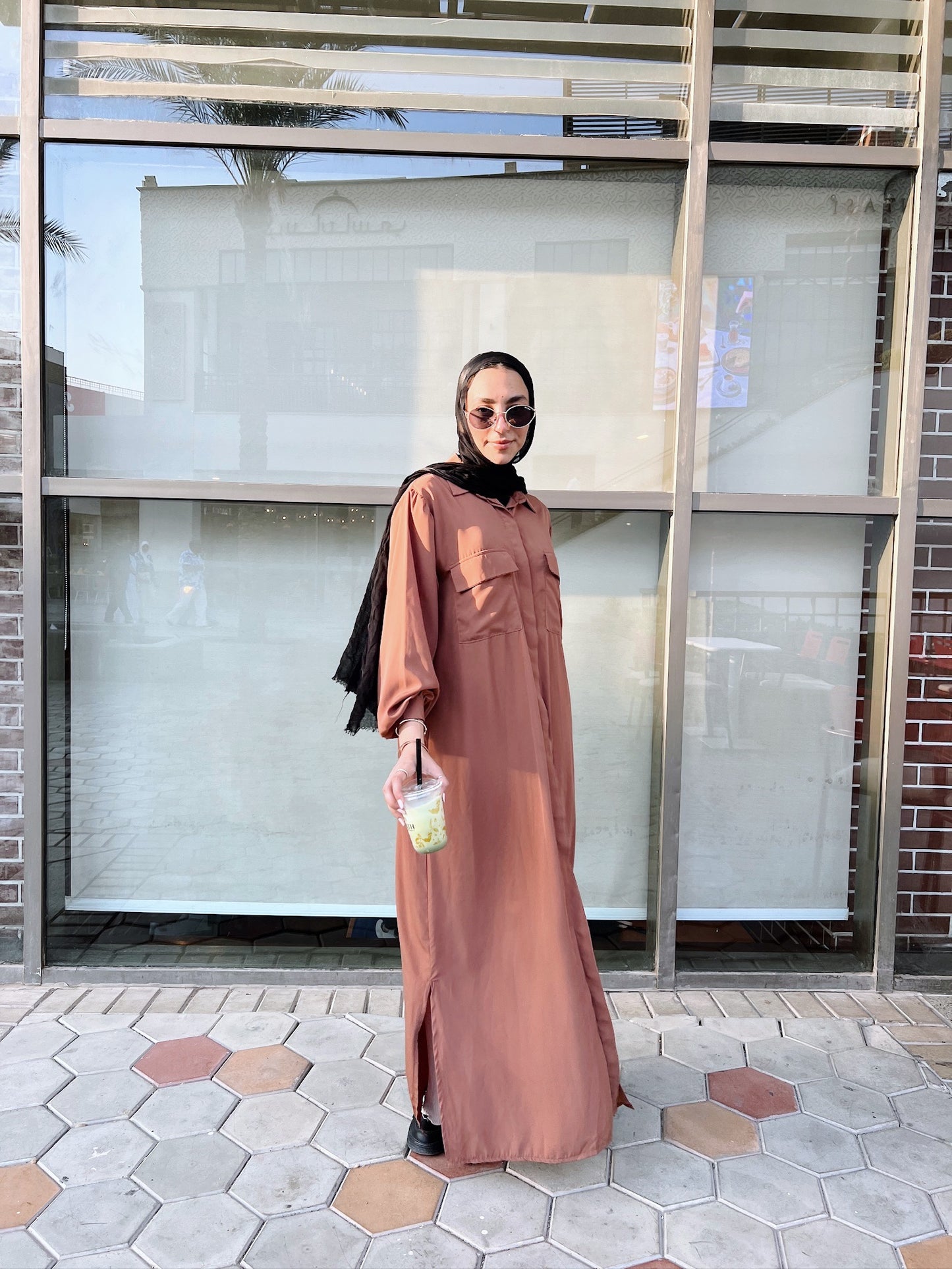 Basic Crepe Shirt In Brick